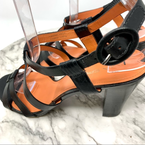 Via Spiga Ruslana Open Toe Black Minimalist Sandal 8 Summer Cocktail Resort Chic - Picture 12 of 16